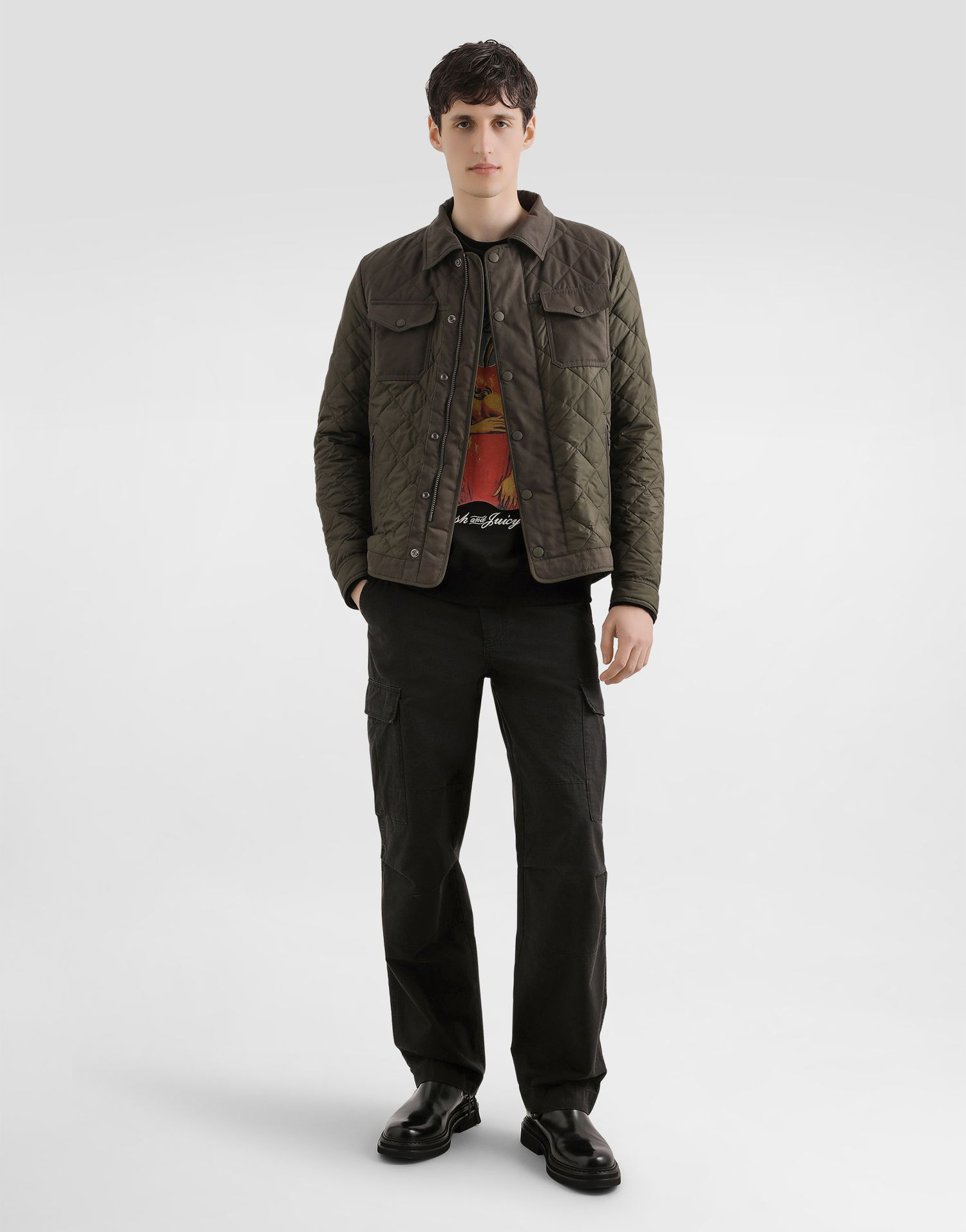 Яке Dolce & Gabbana Dolce & Gabbana Men's Quilted Jacket Зелено | G9BRCTFUS27M0669, 1
