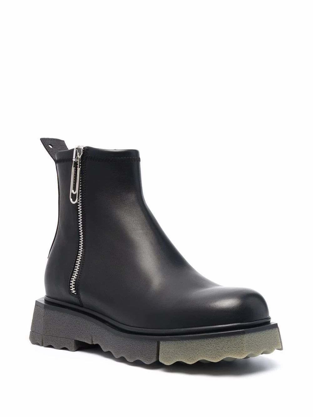Кецове и обувки Off-White Off-White Leather Ankle Boots Черно | OMID004F21LEA0011056, 1