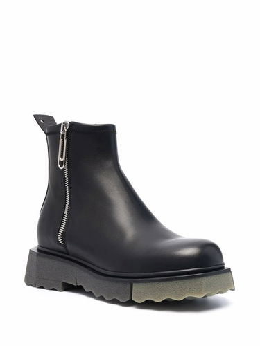 Кецове и обувки Off-White Off-White Leather Ankle Boots Черно | OMID004F21LEA0011056, 1