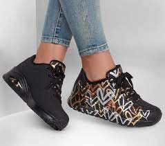 Кецове и обувки Skechers Uno Черно | 155523-BKGD, 1
