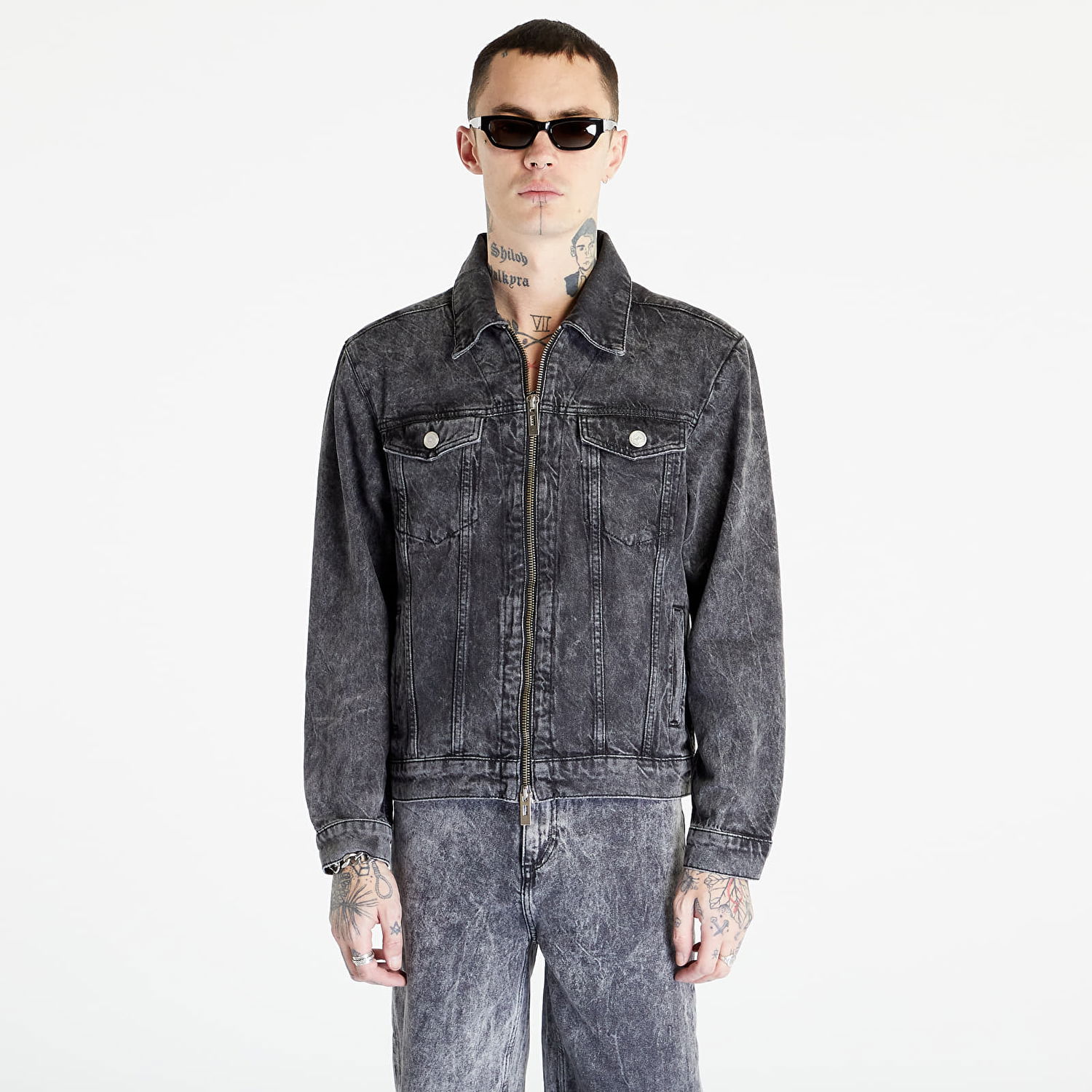 Яке Han Kjøbenhavn Zip Denim Jacket Washed Сиво | M-132523, 0