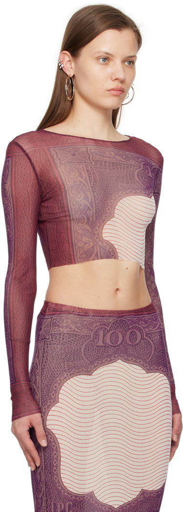 Съкратен топ Jean Paul Gaultier Jean Paul Gaultier 'The Cartouche' Long Sleeve Top Лилаво | 24/25-U-TO018-T515-300128, 1