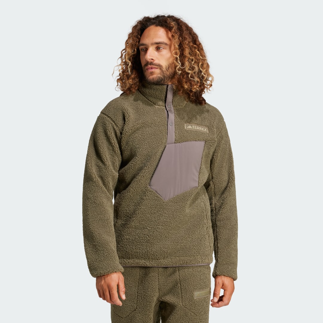 Суитчър adidas Performance Terrex Xploric High Pile Fleece Pullover Зелено | IW0228, 1