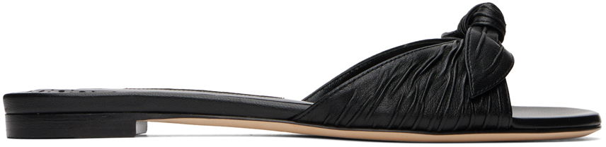 Аксесоари Manolo Blahnik Manolo Blahnik Lollo Knotted Leather Slides Черно | 224-1605, 0