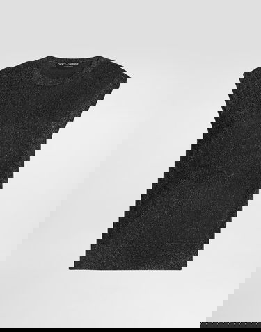 Потник Dolce & Gabbana Dolce & Gabbana Metallic Viscose Tank Top Черно | FXT74TJGMCES8001, 0