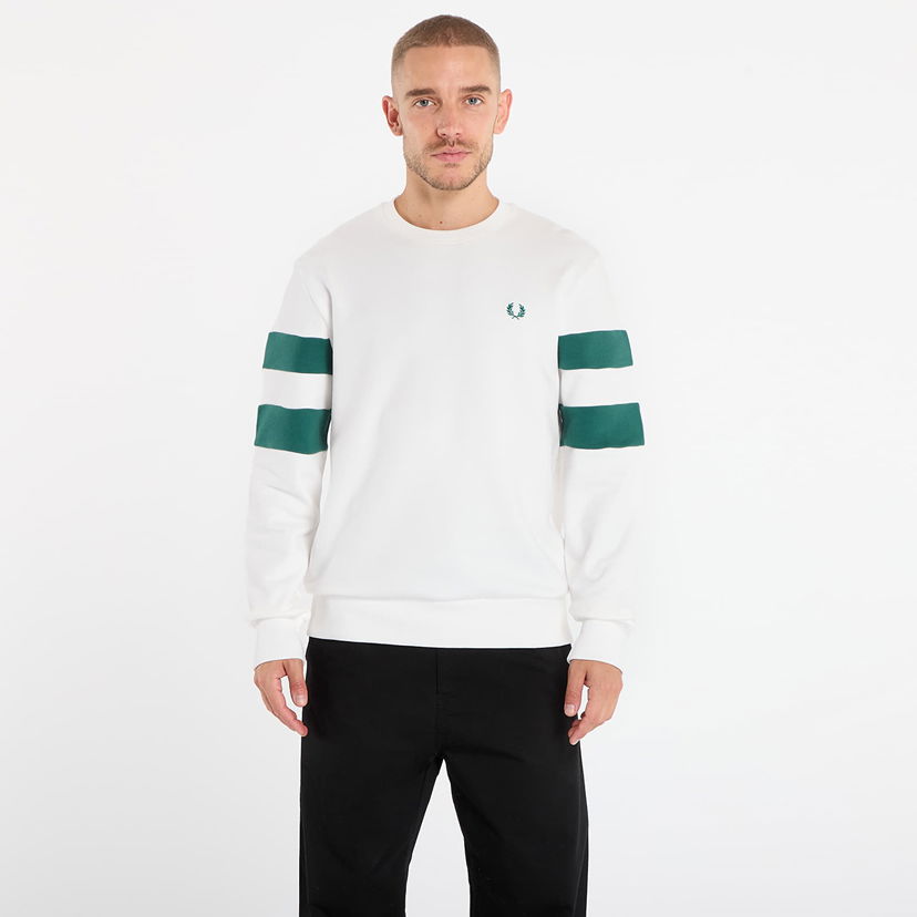Суитчър Fred Perry Peached Tipped Sleeve Sweatshirt Бяло | M1731 129