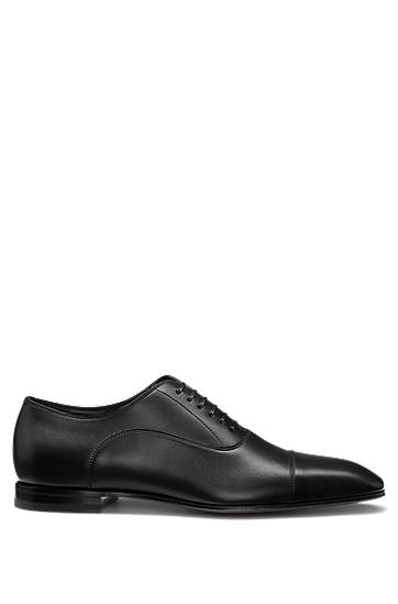 Облекло и аксесоари BOSS BECKHAM x BOSS Polished Leather Oxford Shoes Черно | 50546774, 1