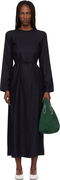 Long-Sleeve Apron Maxi Dress