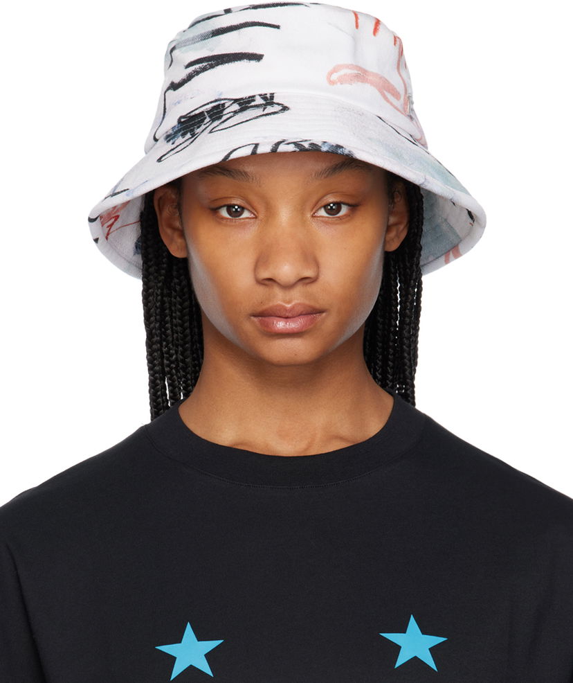 Шапка Études Julian Farade Training Print Bucket Hat Бяло | E24MC920A039P4