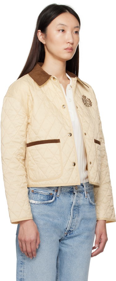Яке Sporty & Rich Sporty & Rich H&W Crest Cropped Quilted Jacket Бежово | OW027620241CR01, 1