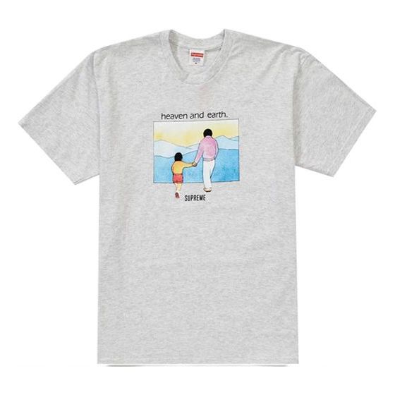 Тениска Supreme Heaven and Earth Graphic Print Short Sleeve T-Shirt Сиво | SUP-FW19-194