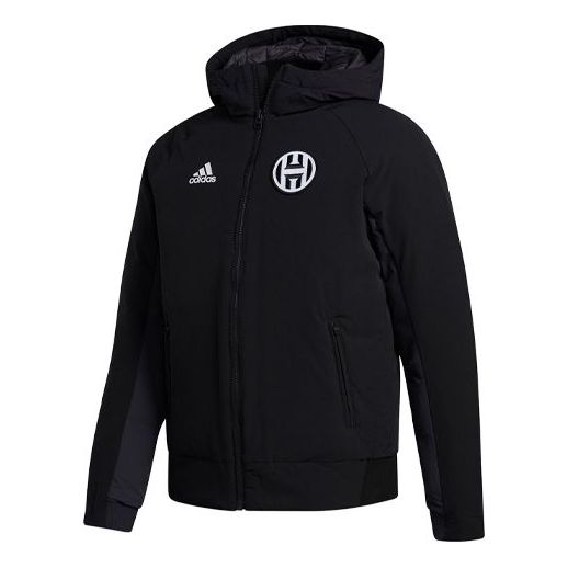 Пухо яке adidas Originals Hooded Windproof Basketball Training Jacket Черно | GI6665, 0