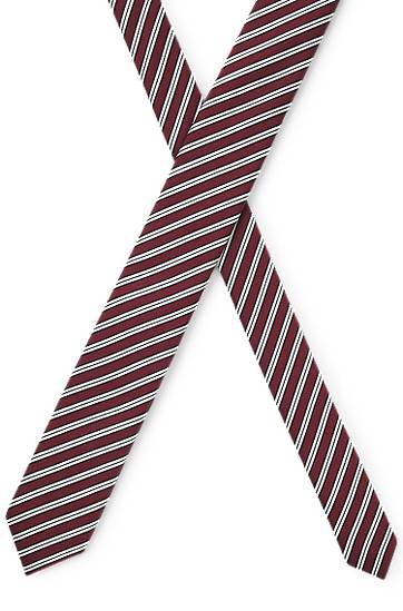 Аксесоари BOSS Diagonal Stripe Silk-Blend Tie Бургунди | 50551722, 1