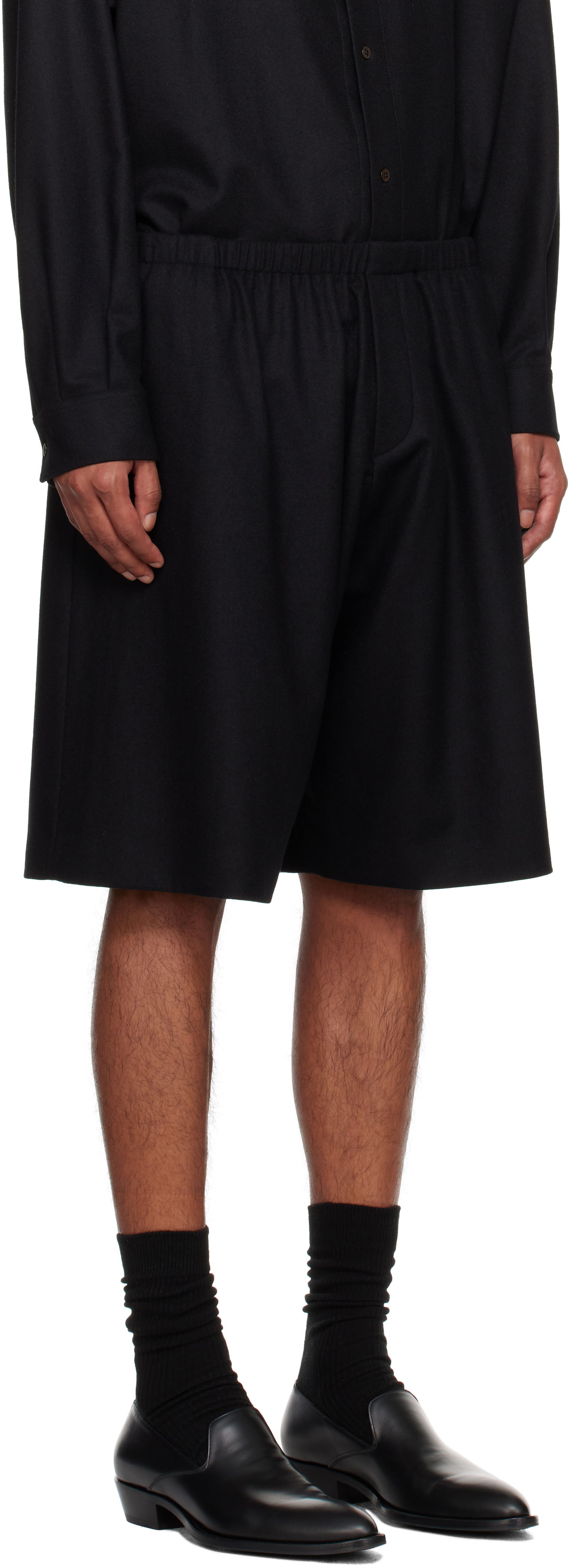Къси панталони The Row Aimir Black Wool Shorts Черно | 779-W3301, 1