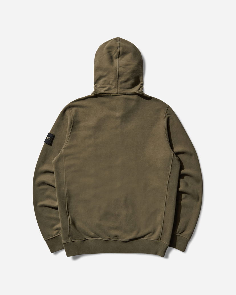 Суитчър Stone Island Garment Dyed Zip Hoodie Зелено | K2S15-6100067-S0A20 V0054