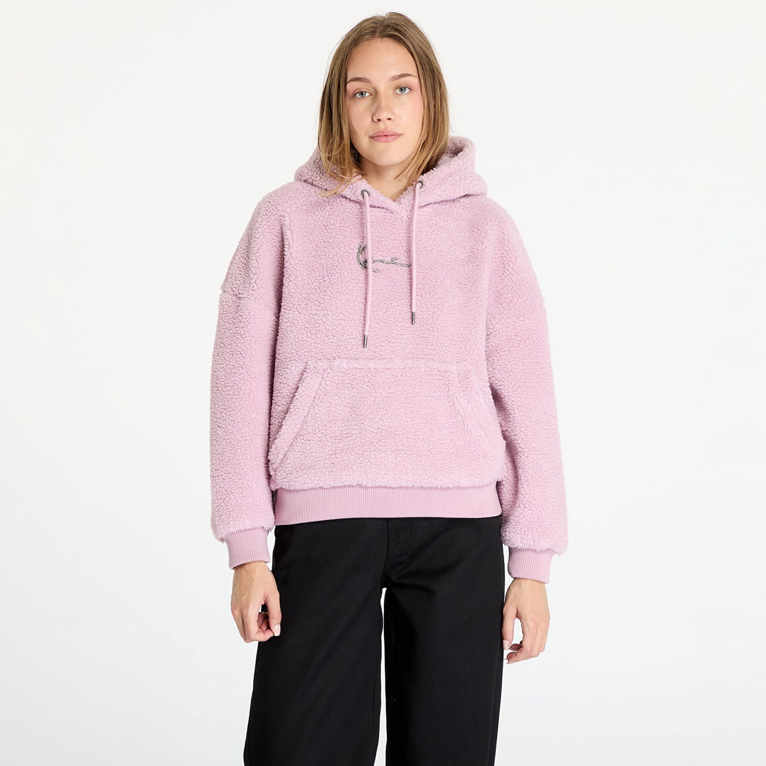 Суитчър Karl Kani Sweatshirt Metal Signature Teddy Os Hoodie Rose S Розово | KW243-040-1, 0