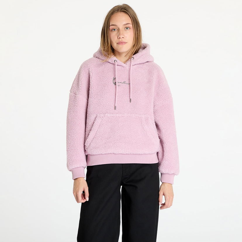 Суитчър Karl Kani Sweatshirt Metal Signature Teddy Os Hoodie Rose S Розово | KW243-040-1