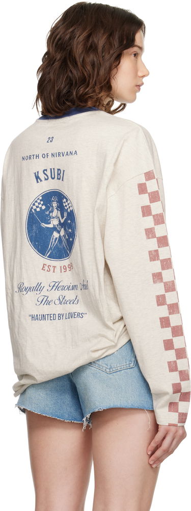 Тениска Ksubi Ksubi Pitt Lane Boyfriend Long Sleeve T-Shirt Бежово | WPF25TE006, 2