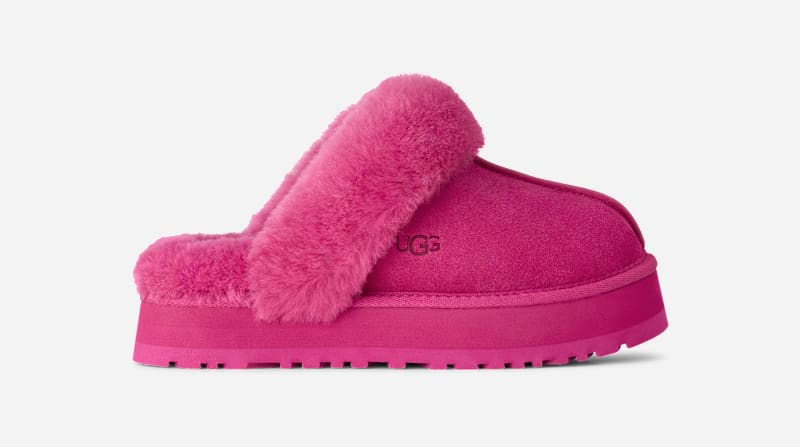 Кецове и обувки UGG Disquette Fuzzy Suede Slipper Größe 36 Розово | 1122550-DNY, 0
