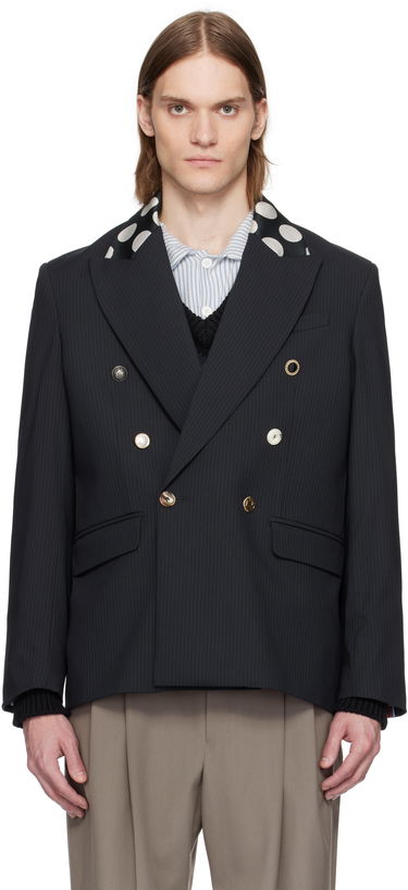 Яке Charles Jeffrey Loverboy Charles Jeffrey LOVERBOY Edinburgh Pinstripe Double-Breasted Blazer Черно | 54020101, 0