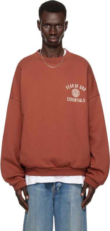 Пуловер Fear of God Fear of God ESSENTIALS Fleece Crewneck Sweatshirt Кафяво | 192HO246266F, 0