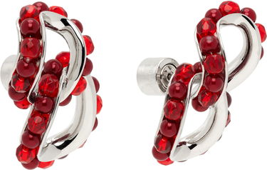 Обеци KIKO KOSTADINOV Kiko Kostadinov Kandel Silver-Tone & Red Beaded Earrings Червено | KKWAW25ER02-157, 1