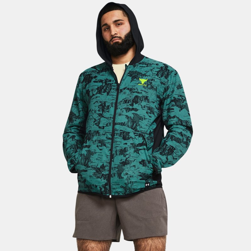 Тениска Under Armour Project Rock Iso Tide Hybridjacke für Herren Hydro Teal Зелено | 1383215-449