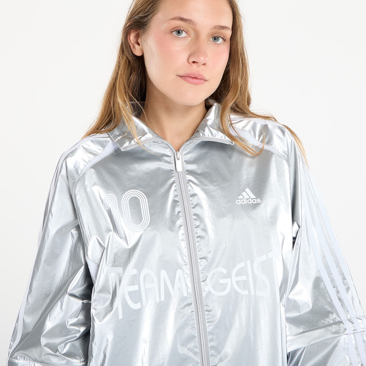 Яке adidas Originals Teamgeist Oversized Track Top Металик | KE9784, 1