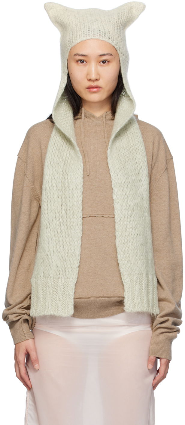 Шапка Maison Margiela Faded Mohair Scarf Beanie Зелено | S51TC0053 S18398, 0