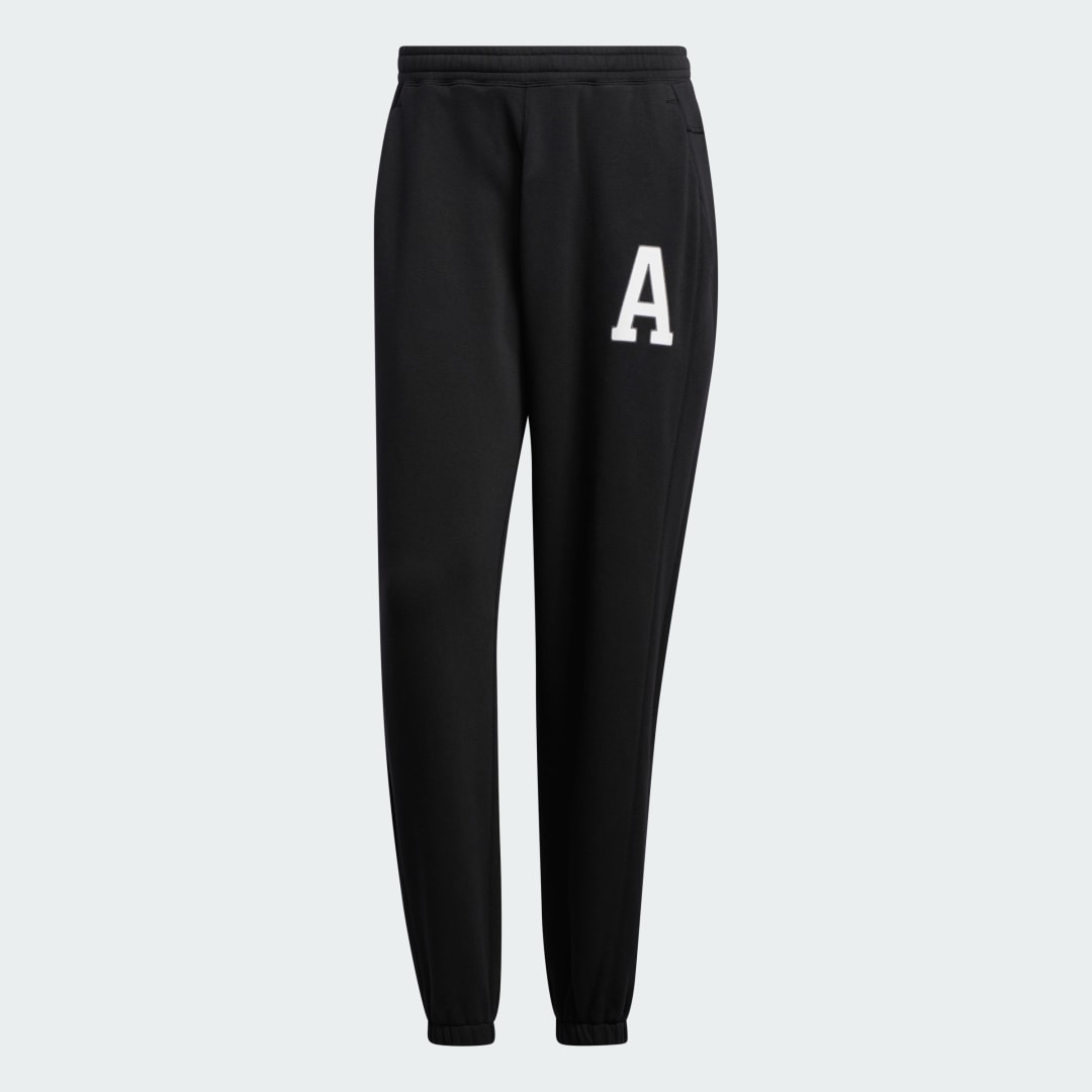 Спортни панталони adidas Performance Black Cotton Fleece Joggers with Letter Print Черно | IB2768, 1