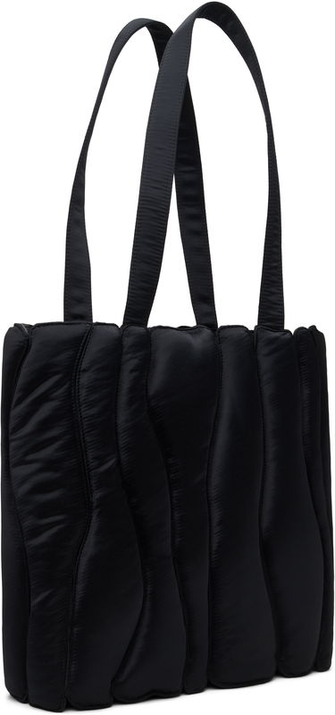 Голяма пазарска чанта Collina Strada Collina Strada Satin Caterpillar Tote Bag Черно | XX9024, 2