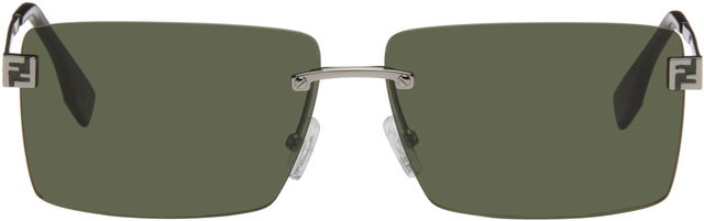 Rectangular Rimless Sky Eyewear with Monogram Temples