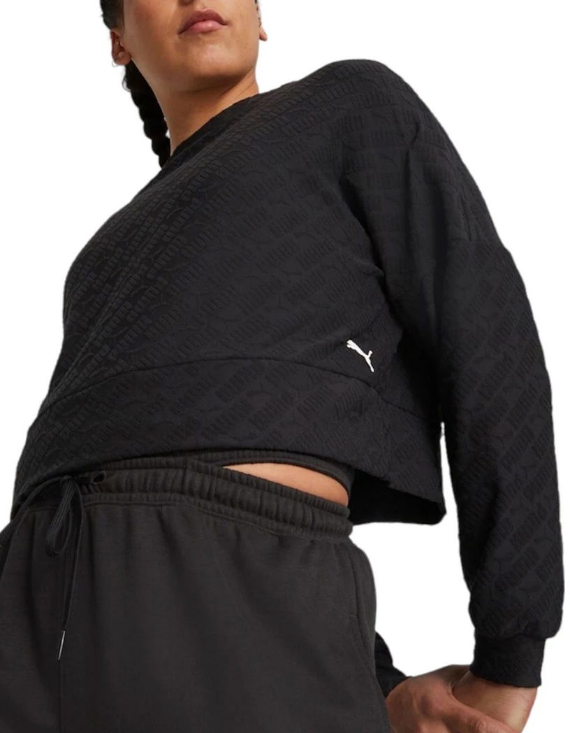 Пуловер Puma Puma Fit Branded Fleece Crew Sweatshirt Черно | 524124-01, 0