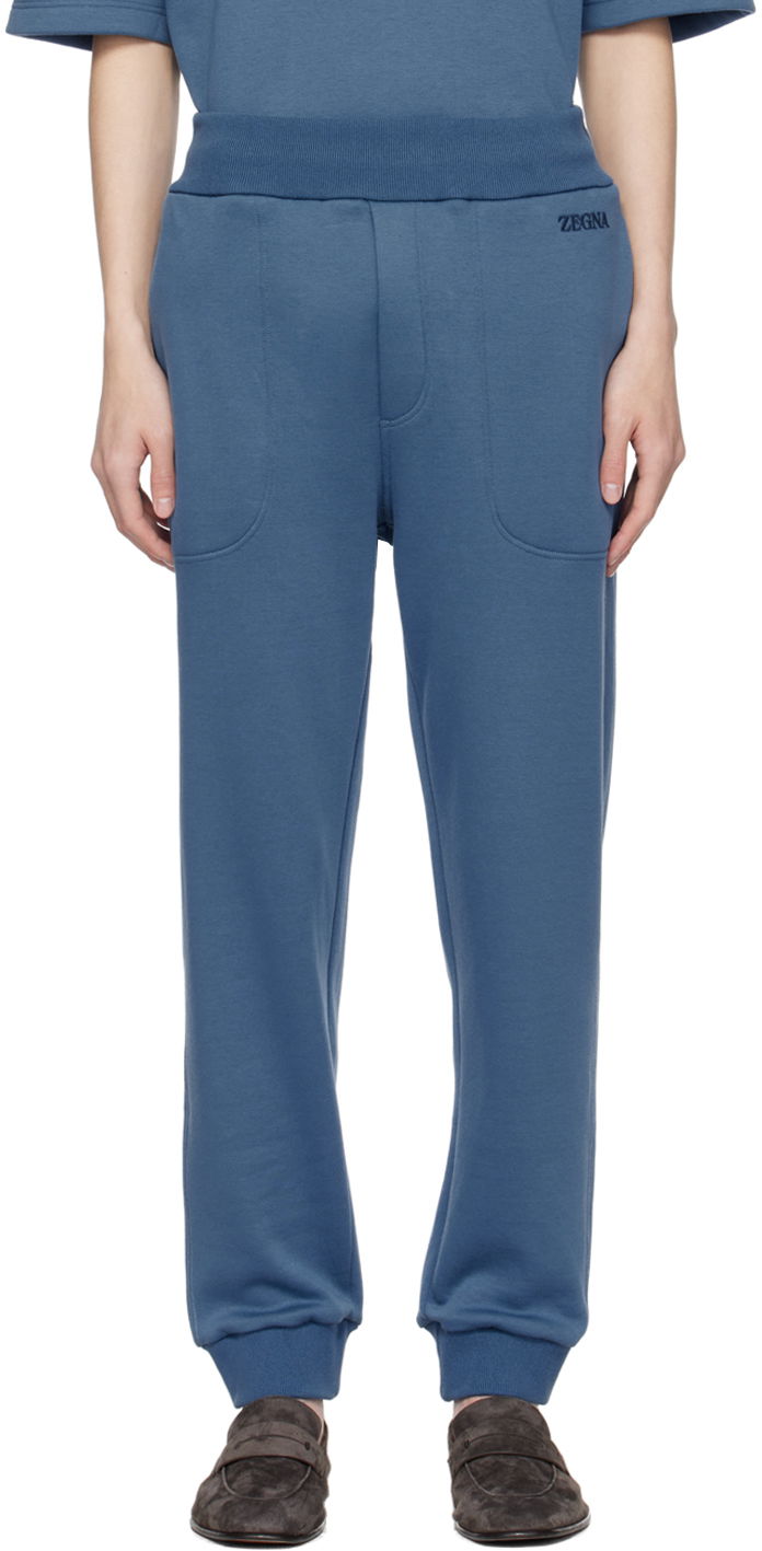 Спортни панталони ZEGNA Drawstring Sweatpants Синьо | N6N001760-422