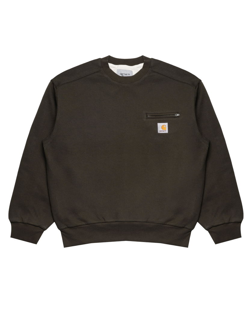 Суитчър Carhartt WIP Detroit Crewneck Sweatshirt with Zip Pocket Зелено | I035547.4906
