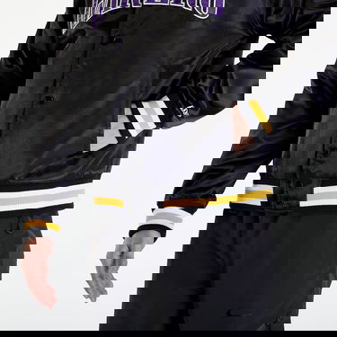 Яке бомбър New Era LA Lakers NBA Applique Satin Bomber Jacket UNISEX Black/ True Purple Черно | 60435452, 1