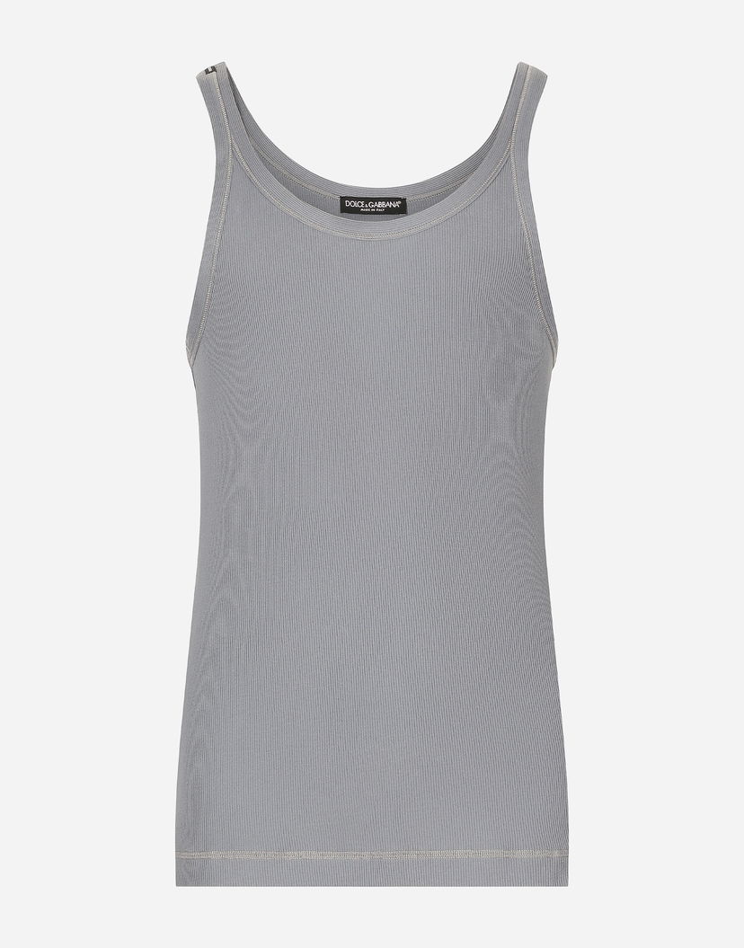 Потник Dolce & Gabbana Fine-rib Cotton Singlet Сиво | G8PA8TFU7AVN0497