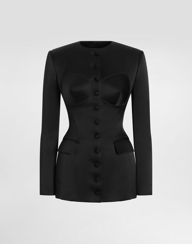 Dolce & Gabbana Single-Breasted Duchess Jacket with Conical Cups