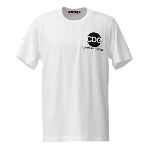 Тениска Comme des Garçons COMME des GARCONS CDG Round Logo Short-Sleeve T-Shirt Бяло | SZ-T006-051-2-4