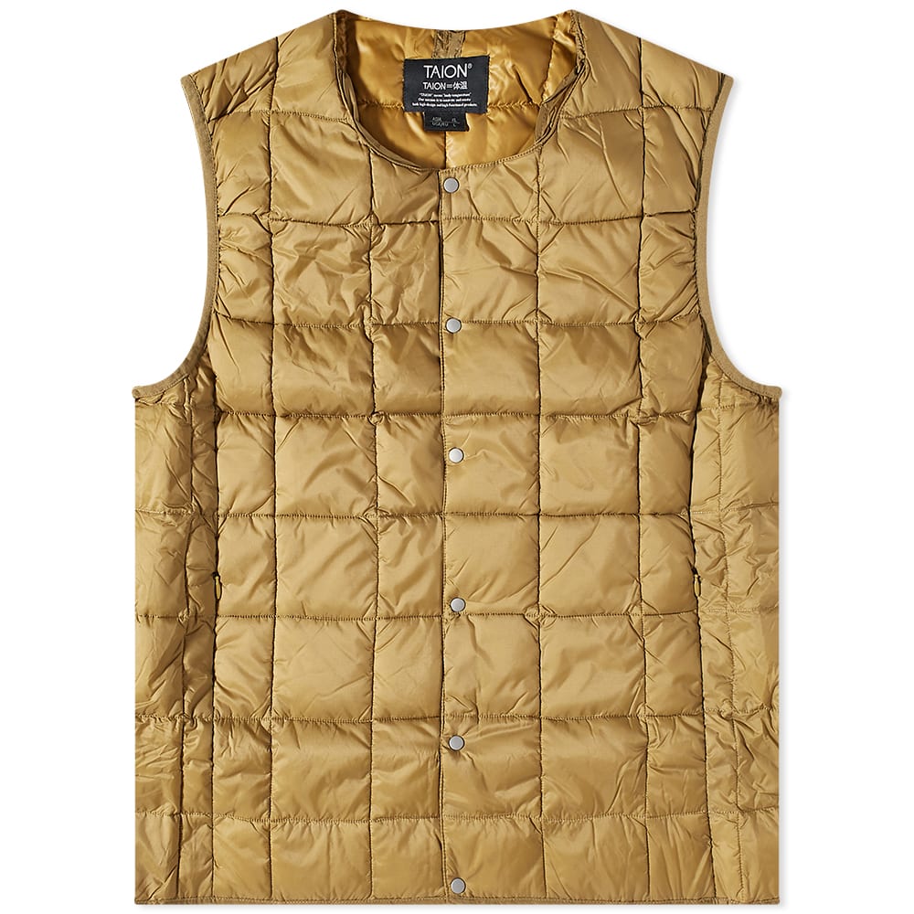 Жилетка TAION Crew Neck Down Vest Бежово | TAION-004-BGE, 0