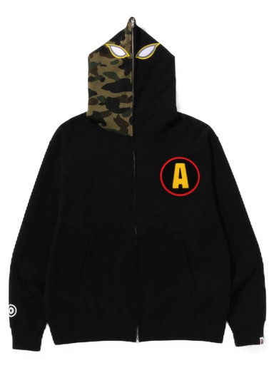 Суитчър BAPE Shadow Relaxed Fit Full Zip Hoodie Черно | 1J30-115-001
