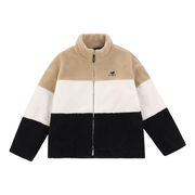 Plus Colorblock Patch Detail Teddy Jacket