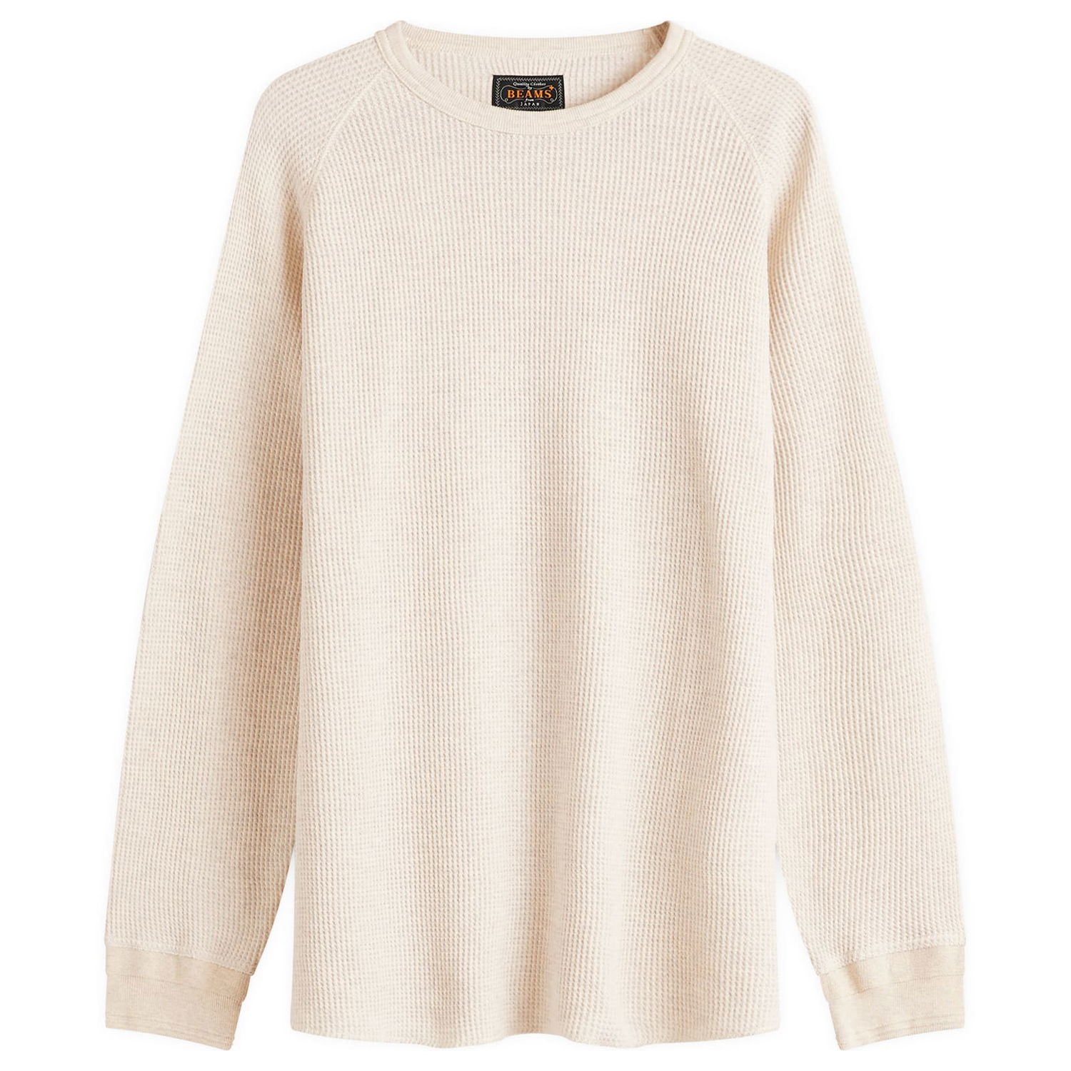 Пуловер BEAMS Beams Plus Long Sleeve Thermal T-Shirt, Size Large Бежово | 3814-0057-156-09, 0