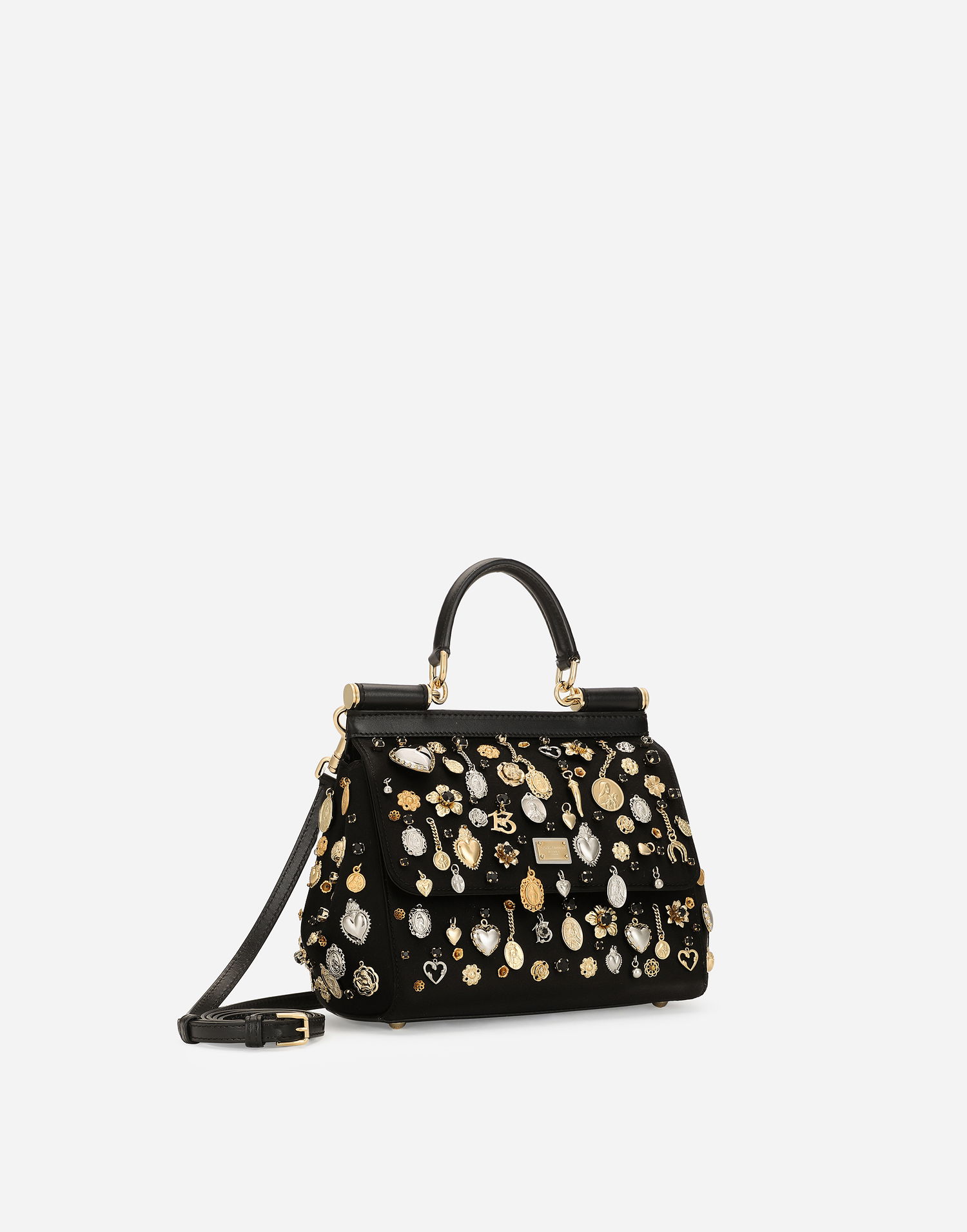 Дамска чанта Dolce & Gabbana Dolce & Gabbana Sicily Medium Handbag Черно | BB6003AV8878S574, 1