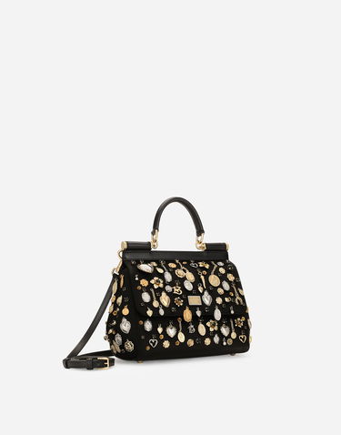 Дамска чанта Dolce & Gabbana Dolce & Gabbana Sicily Medium Handbag Черно | BB6003AV8878S574, 1