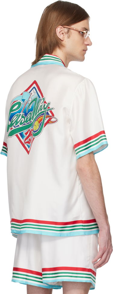 Риза Casablanca Casablanca 'Casa Way' Silk Resort Shirt Бяло | U-MS25-SH-003-06, 2