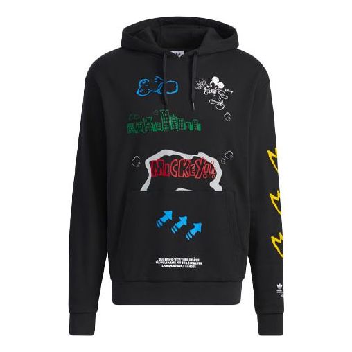 Суитчър adidas Originals Fangtastic Series Disney Mickey Print Pullover Hoodie Черно | H37060