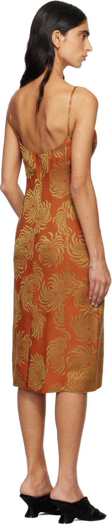 Pокля Dries Van Noten Dries Van Noten Jacquard Slip Midi Dress Оранжево
 | 252-011025-2140, 2