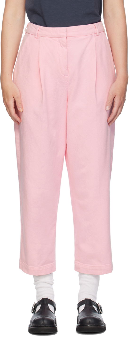 Панталони YMC Market Pleated Trousers Розово | Q4WMB