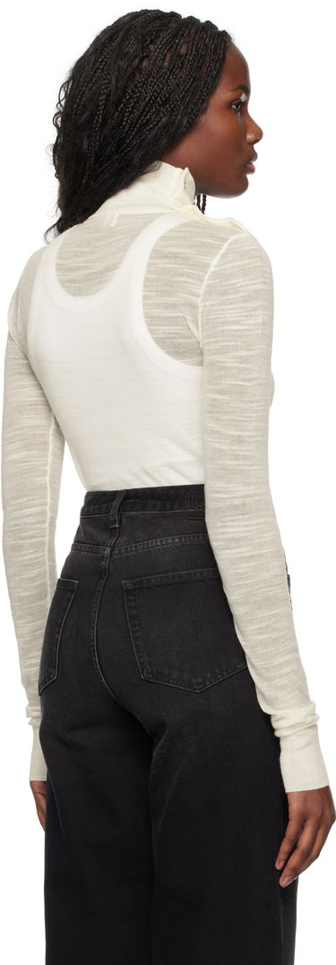 Пуловер TOTEME TOTEME Slub Knit Turtleneck Top Бяло | 244-WRT0366-YA0100, 2